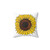 Sunflower decorative pillow featuring a vibrant watercolor illustration