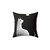 Black and white ghost cat and moon decorative pillow