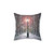 Narnia-inspired throw pillow with forest and lamp design