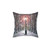 Narnia-inspired throw pillow with forest and lamp design
