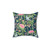 Bamboo Blossom Teal Throw Pillow