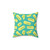Butter-inspired teal pillow with a unique design