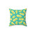 Butter-inspired teal pillow with a unique design