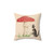 Calming cat with toadstool mushroom pillow for home decor