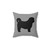 Black Shih Tzu Dog Silhouette Pillow