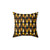 Retro Midcentury Teardrops Black Ochre Throw Pillow
