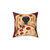 Golden Retriever dog pillow with a pizza design