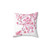 Hand Painted Pink Cherry Blossom Watercolor Pillow