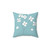 White minimalist floral pillow