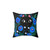 Blue Flower Black Cat Decorative Pillow