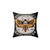 Horror-themed decorative pillow with vintage deathshead moth design