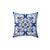 Antique Floral Azulejo Tile Pattern Pillow
