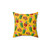 Retro Tiki Cocktail Pattern Yellow Pillow
