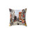 Japanese Streetscape Pillow featuring a bicycle and sunrise landscape