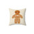 Gingerbread Cookie Throw Pillow with Ugly Sweater Design