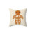 Gingerbread Cookie Throw Pillow with Ugly Sweater Design