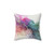Abstract Coral Turquoise Gold Ink Painting Pillow