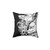 Black and White Fox Bloom Decorative Pillow