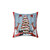 Whimsical Christmas tree pillow featuring woodland cats