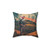 Vintage surreal privacy pillow with camera and landscape design