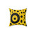 Pop Art Geometric Pillow with Yellow and Black Design