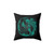 Teal Blue and Black Yin Yang Koi Fish Decorative Pillow