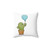 Whimsical Love Pillow featuring cactus and balloon design