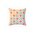 Retro Floral Rainbow Throw Pillow