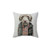Cozy dog portrait decorative pillow for pet lovers