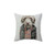 Cozy dog portrait decorative pillow for pet lovers