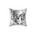 Distressed skull melting pillow with floral and grunge design