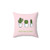 Cute Cactus Throw Pillow with 3 Cartoon Plants