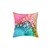 Colorful bubble throw pillow with abstract fluid design