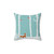 Cozy winter scene pillow with foxes and trees