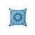 Boho Mandala Decorative Throw Pillow in Blue and White
