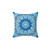Boho Mandala Decorative Throw Pillow in Blue and White