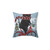 Black Cat Winter Bicycle Ride Pillow