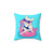 Frenchie French Bulldog Summer Pillow with Flamingo Pool Float Design
