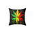 Rasta Leaf Dripping Paint Decorative Pillow