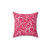 Vintage-inspired William Morris Thistle Damask Pillow in Fuchsia Pink