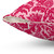 Vintage-inspired William Morris Thistle Damask Pillow in Fuchsia Pink