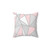 Geometric Abstract Throw Pillow in Grey and Pink
