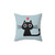 Cute Black Cat with Heart Valentines Day Pillow