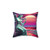 Medusa Decorative Pillow with Angelic Wings and Vaporwave Design