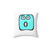 Cute Oh Pillow - Smiley, Surprised Blue Cushion