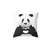 Cute Panda Pillow with Heart Illustration