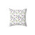 Whimsical floral pillow with bees and sweet peas design