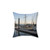 Serene River Moorings Pillow with early morning river scene