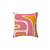 Retro abstract pattern Thulian pink pillow