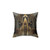 Metropolis Art Deco Throw Pillow with Geometric Patterns and Peacock Feather Motif